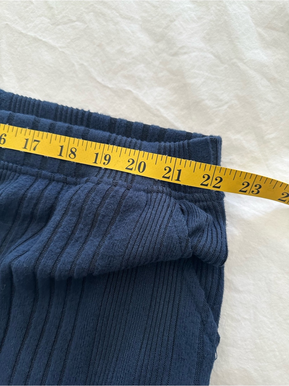 Cuddl Duds Navy Ribbed Knit Pants, size large - Picture 6 of 10